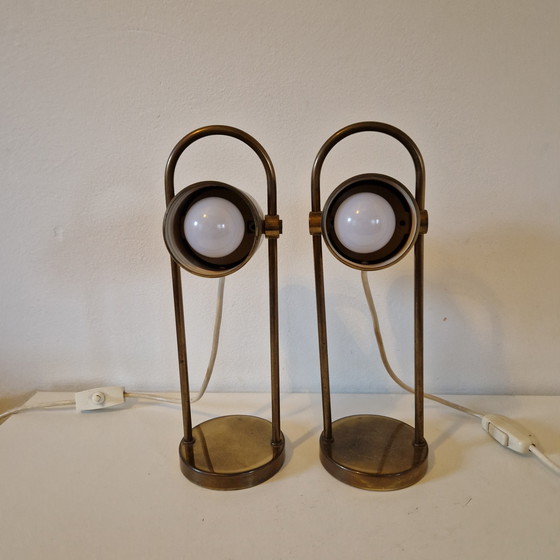 Image 1 of Heinz Neuhaus / Rolf Krüger 2 vintage lamps copper table lamp