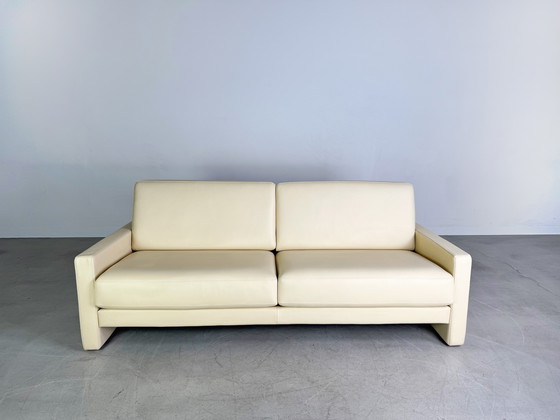 Image 1 of Original Rolf Benz Sofa Ego G leather beige two-seater couch