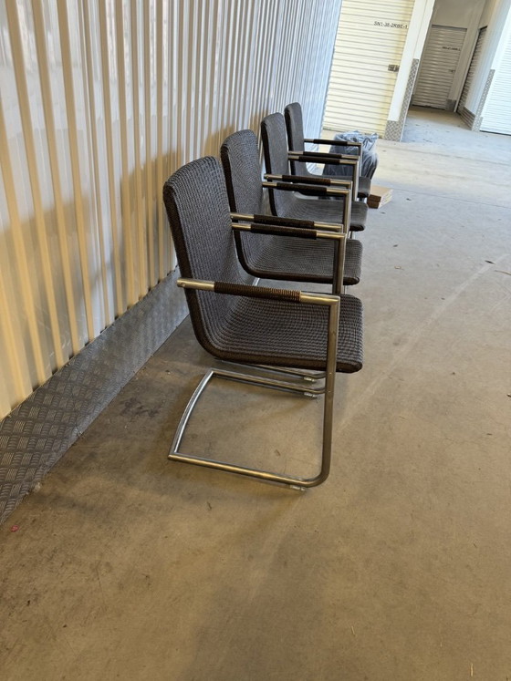 Image 1 of Set aus 4 Lloyd Loom Designstühlen – Bauhaus-Stil