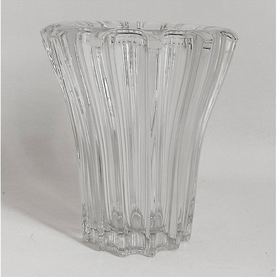 Image 1 of Vintage Art Deco molded glass vase by Pierre D'Avesn