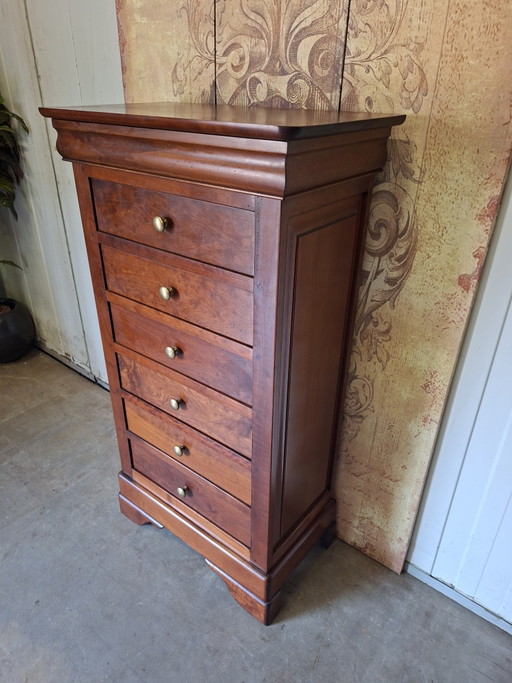 Klassieke kersen ladenkast, apothekerskast. archiefkast afm. 71x41cm en 130cm hoog.