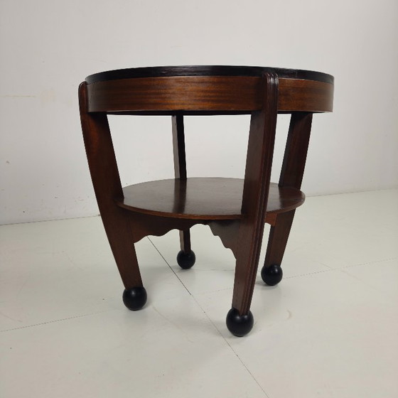 Image 1 of Art Deco oak coffee table – Amsterdam School, Netherlands, 1930s