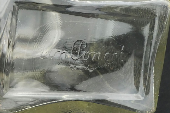 Image 1 of 2 grandes tarros de almacenamiento Poncet de la década de 1930 de vidrio prensado de aluminio de la era Bauhaus