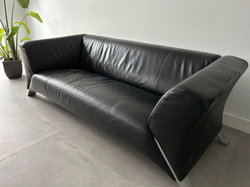 Rolf Benz RB 322 3-Zits Zwart Leer
