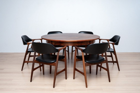 Eetkamerset uit het midden van de jaren 60, 6 Carlton fauteuils van Låte Møbelfabrikk en uitschuifbare tafel (photo 4 of 24)
