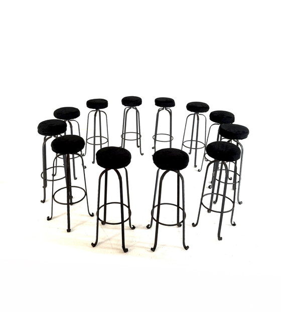 Image 1 of 12x tabouret de bar vintage en fer forgé '60s