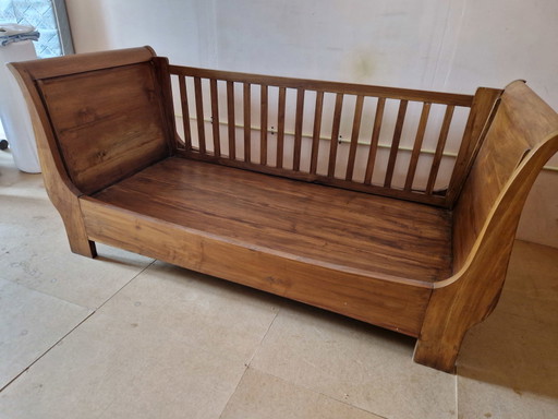 Letto/panca trasformabile per bambini in legno di teak