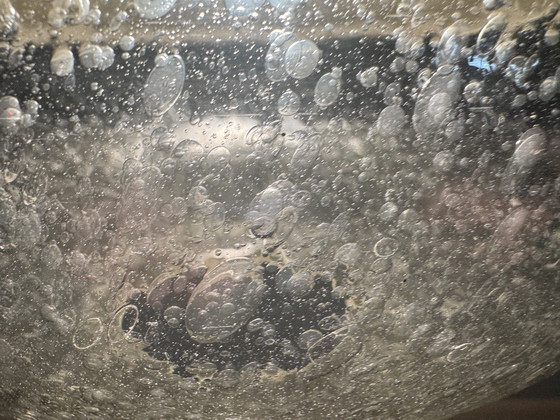 Image 1 of 1970s pendant lamp with aluminum and bubble glass