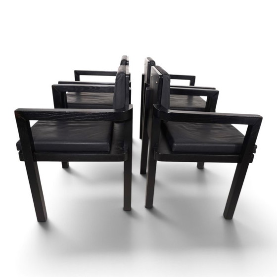 Set de 4 sillas de comedor/conferencia Tecta D51 de haya de Walter Gropius, 1923, Sillones, Madera, Cuero (foto 7 de 15)