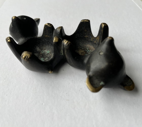 Image 1 of Vintage Walter Bosse bear bronze candle holder midcentury for Herta Baller