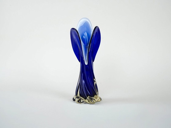 Image 1 of Vase Cobalt, verre de Murano, design italien, années 1960, fabriqué en Italie
