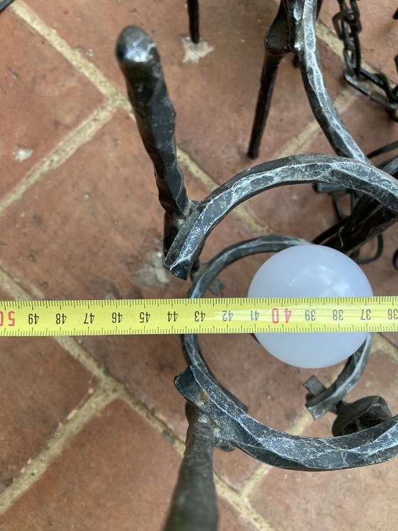 Image 1 of Imponente lampadario in stile brutalista, ispirato a Marcello Fantoni, risalente agli anni '60.