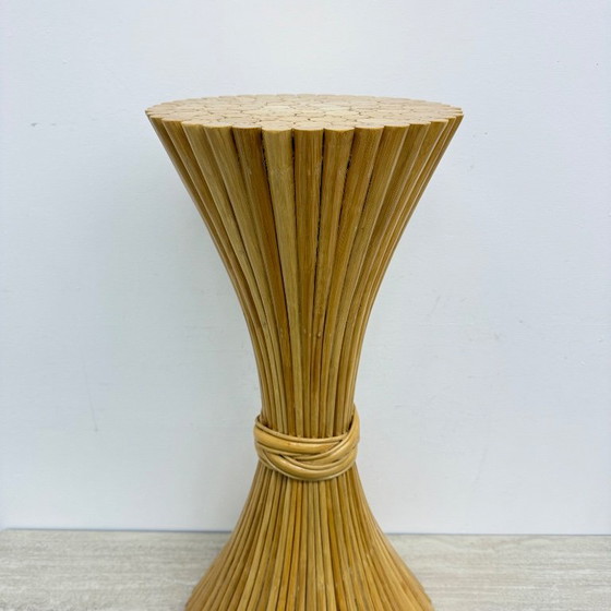 Rattan column, sand-colored, Wood, Beige, Vintage (photo 4 of 12)