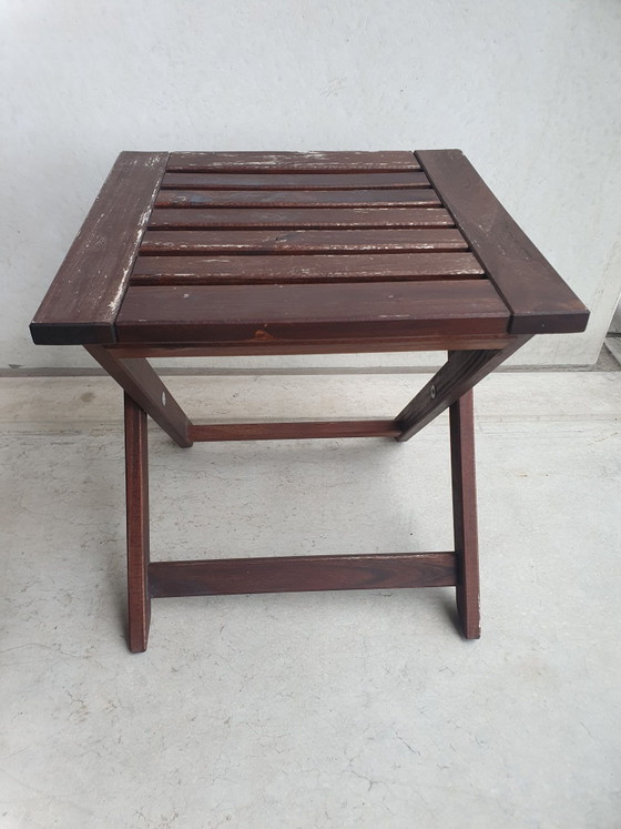 Äpplarö (Ikea) bijzettafel, 43 x 40 x 40 cm – Metaal, Hout (photo 2 of 6)