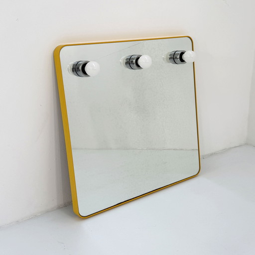 Miroir de toilette jaune de Gedy, 1970