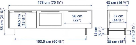 IKEA - TV-Möbel RÄNNAS Schwarz – Wood (photo 4 of 5)