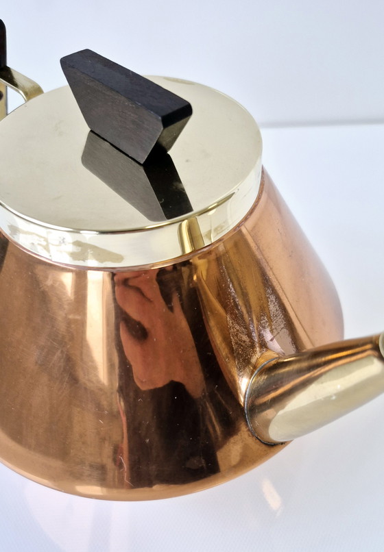 Image 1 of JODA Denmark Copper Teapot with Teak, 1960s Mid Century
