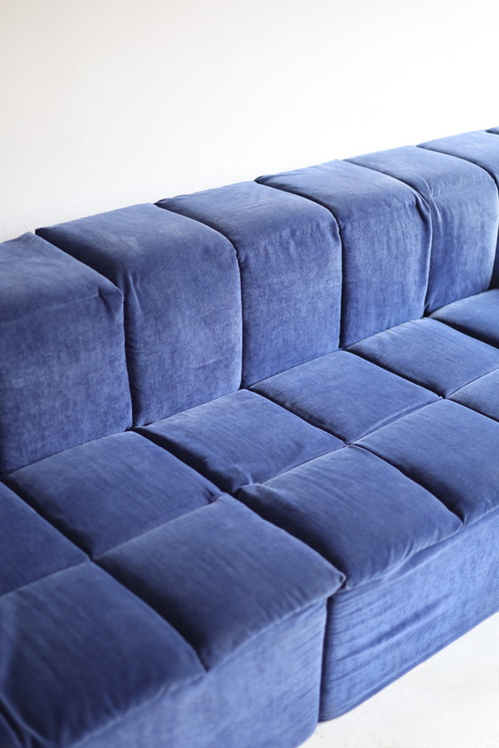 Image 1 of Modular sofa, 4 elements, blue velvet