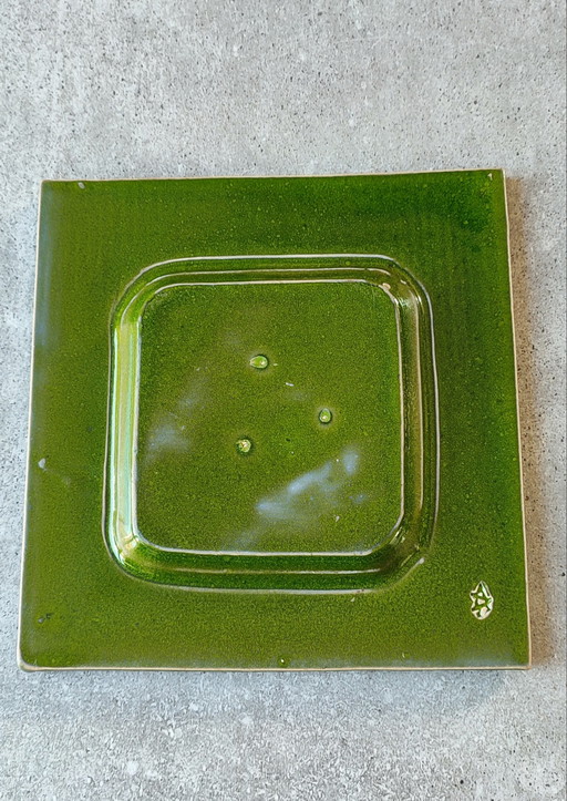 Vide-poche en céramique émaillée vintage signé , années 60/70