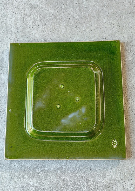 Image 1 of Vintage enamelled ceramic pocket emptier signed, 60s/70s