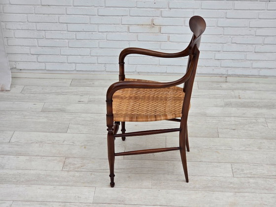 Image 1 of Anni '70, design italiano di Fratelli Levaggi, 2 poltrone, modello "Campanino", legno di ciliegio.