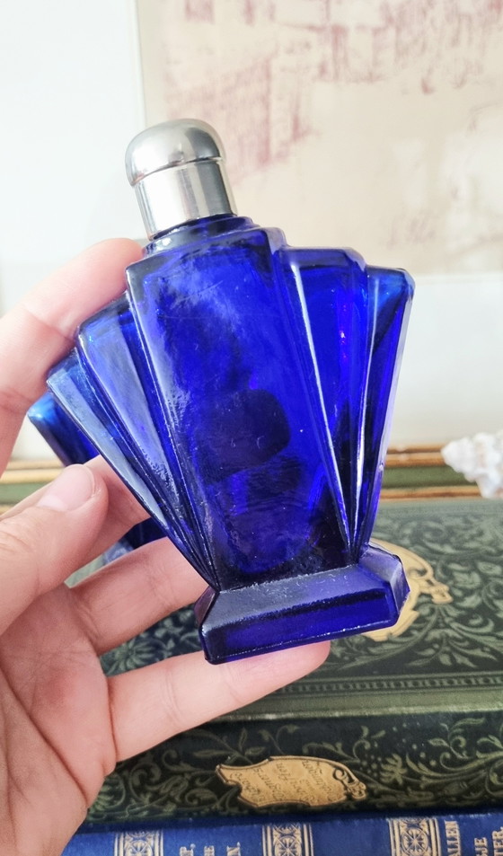 Vintage Art Deco Style Cobalt Blue Glass Perfume Bottle Set Of 3 – Decorative Objects (photo 3 of 10)