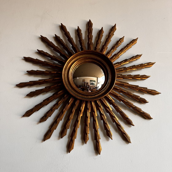 Image 1 of Espejo XL Sunburst de mediados de siglo