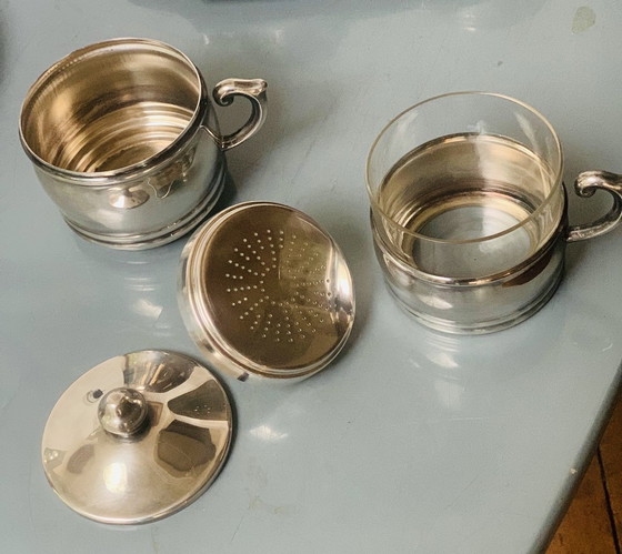 Image 1 of Sivar, juego de filtre de café plateado door Delheid frères Bruxelles