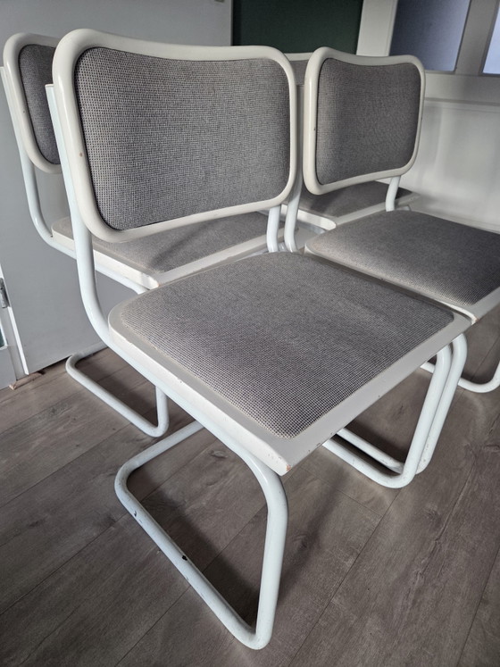 4x Cesca Chairs - Mady In Italy - 1980 – Dining chairs, Metal, Textile (photo 6 of 11)