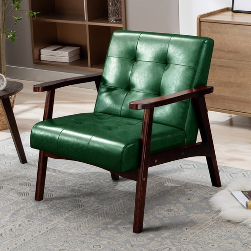 Vintage Faux Leather Living Room Armchair