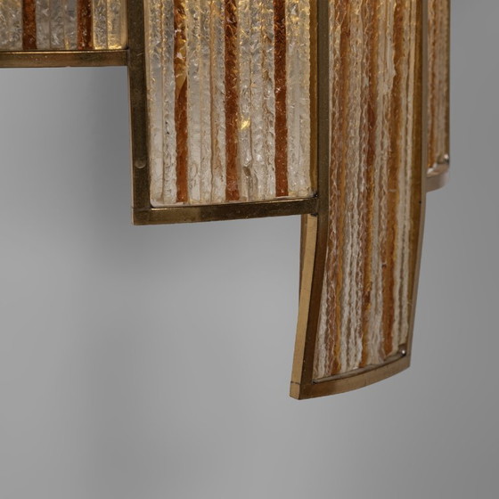 Applique murale en verre coloré et laiton, signée Albano Poli (attribué à), Italie, années 1960, lot de 2 (photo 7 of 8)