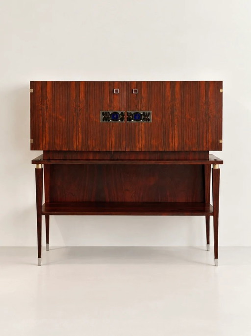 Mid-Century Palisander Barschrank, 1960er Jahre