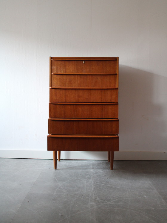 Image 1 of Vintage Deense ladekast in teak, smal!