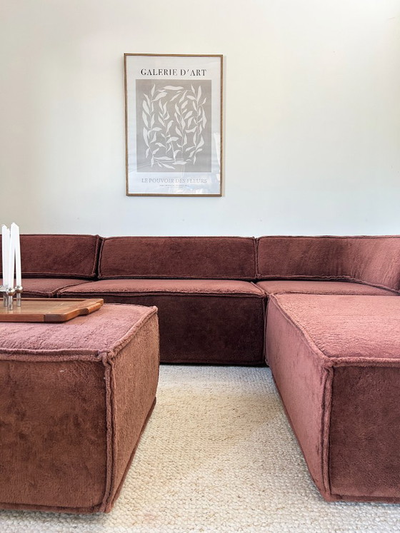 Image 1 of COR Trio modulaire bank in terracotta fluweel uit de jaren 70