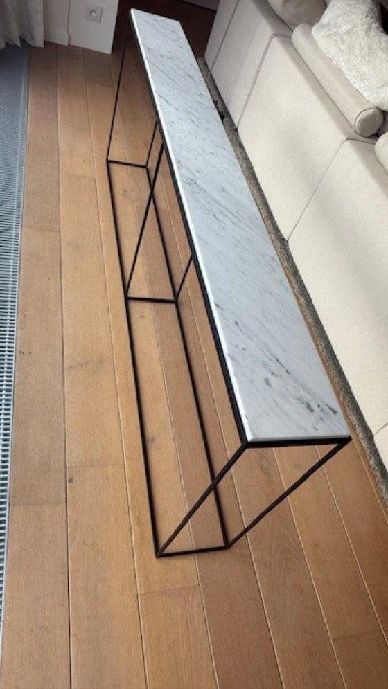 Image 1 of Console gietijzer zwart met marmeren blad 