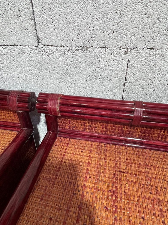 Image 1 of Maugrion rotan nachtkastjes voor Roche Bobois, jaren 80