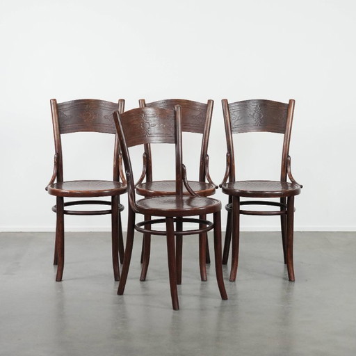 4 x Bonitas sillas de bistró Cosmos de madera vintage atemporales