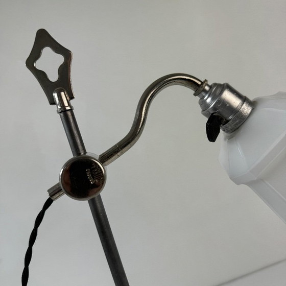 Vintage « PRATIC » Bureaulamp, Tafellampen, Metaal, Wit (foto 5 van 14)