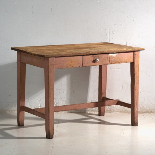 Mesa de cocina antigua de madera de pino – Europa Central, circa 1900