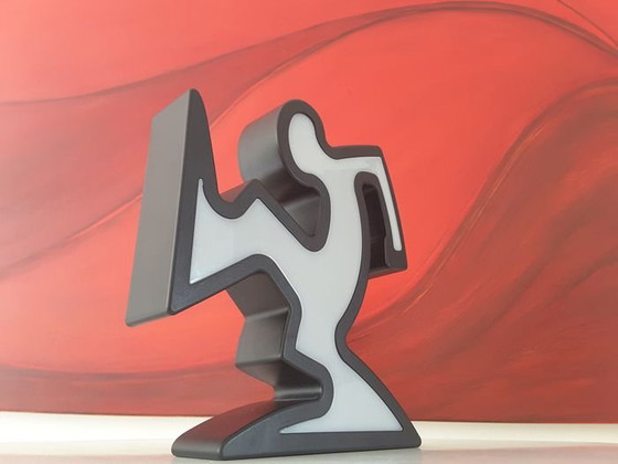 Image 1 of Keith Haring Lampe La Linea Osvaldo Cavandoli Noir