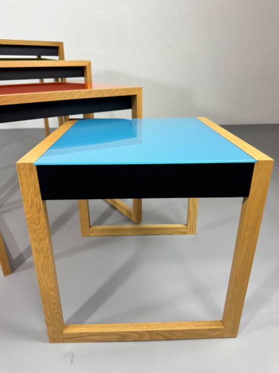 Bauhaus Nesting Tafels Josef Albers – Bijzettafels, Glass, Wood (photo 8 of 9)