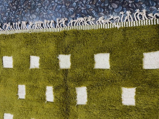 Tapis En Laine Pure Naturelle Vert Et Blanc Traditionnelle 200x300 Cm – Ahrend, Wool (photo 10 of 10)