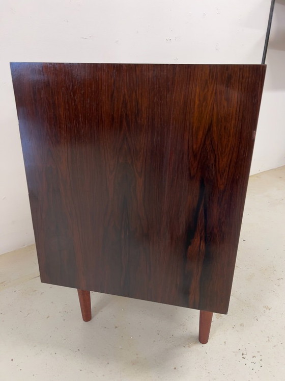 Image 1 of Rosewood Tambour Door Cabinet By Kai Kristiansen For Feldballes