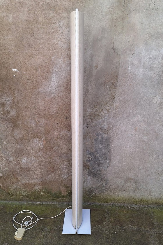 Image 1 of Relco halogeen vloerlamp van geperforeerd metaal uit de jaren 80