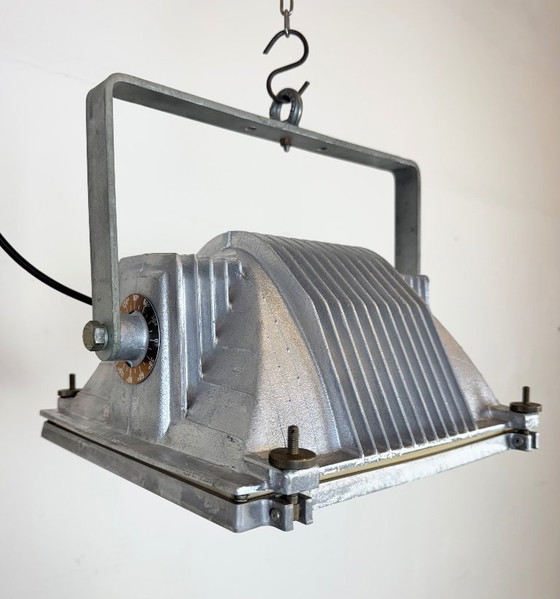 Image 1 of Faretto da teatro vintage grigio con copertura in vetro, anni '80