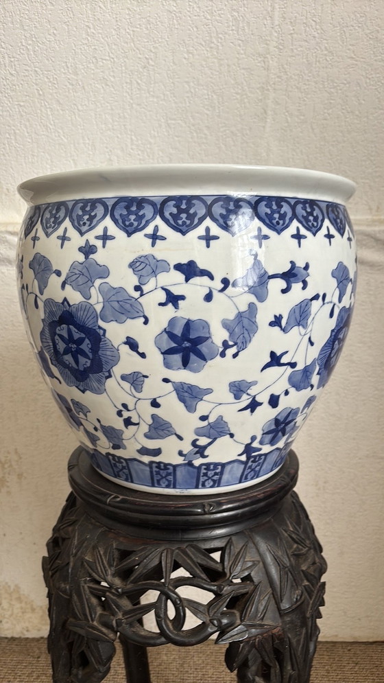 Image 1 of Antique Delft Blue Large Pot