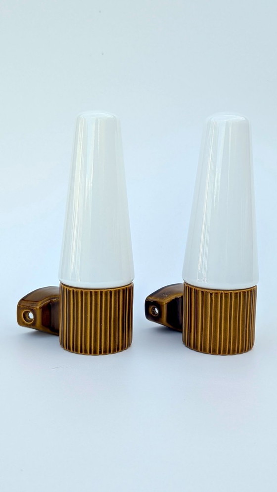 Image 1 of Coppia di lampade da parete gialle IFÖ 6020 di Hans-Agne Jakobsson, Svezia, anni '60