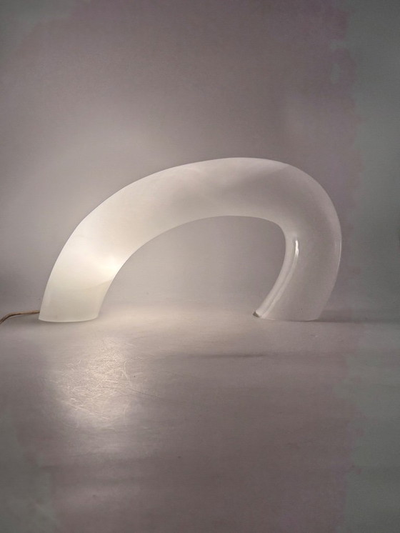 Image 1 of Witte Murano Glas Sculpturale Lamp, Barbini Italië 1970