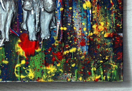 Elephants on confetti – CB, Art, Other, Canvas (photo 5 of 10)