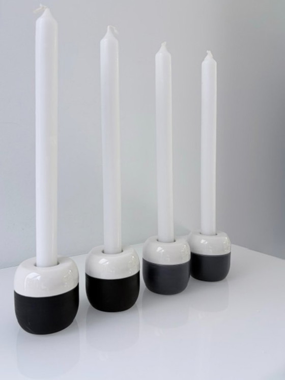 Set Van 4 Sealskin Duo Kandelaars Zwart En Antraciet – Kandelaars en kaarsen, Ceramic (photo 6 of 12)